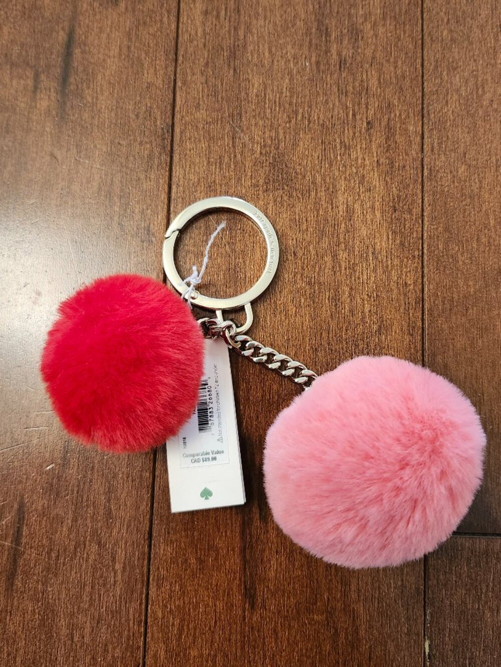 Kate Spade pom pom key chain